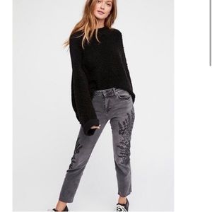We The Free Girlfriend Embroidered Jeans